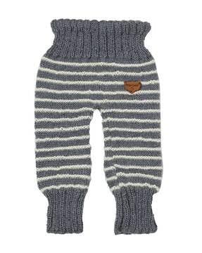 boys striped knitted pants with elasticated waist