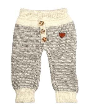 boys striped knitted pants with elasticated waist