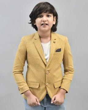 boys striped lapel-neck blazer