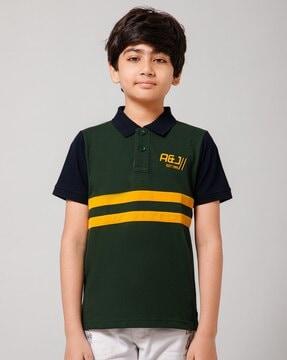 boys striped polo t-shirt with short sleeves