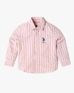 boys striped regular fit shirt