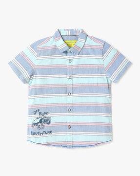 boys striped regular fit shirt