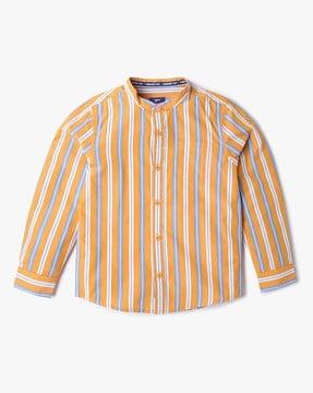 boys striped shirt with patch pocket