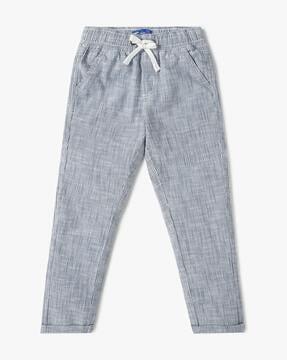 boys striped straight track pants with insert pockets