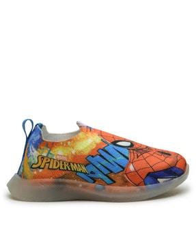 boys superhero print slip-on shoes