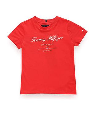 boys sustainable script logo t-shirt