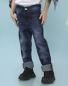 boys tapered jeans with 5-pocket styling