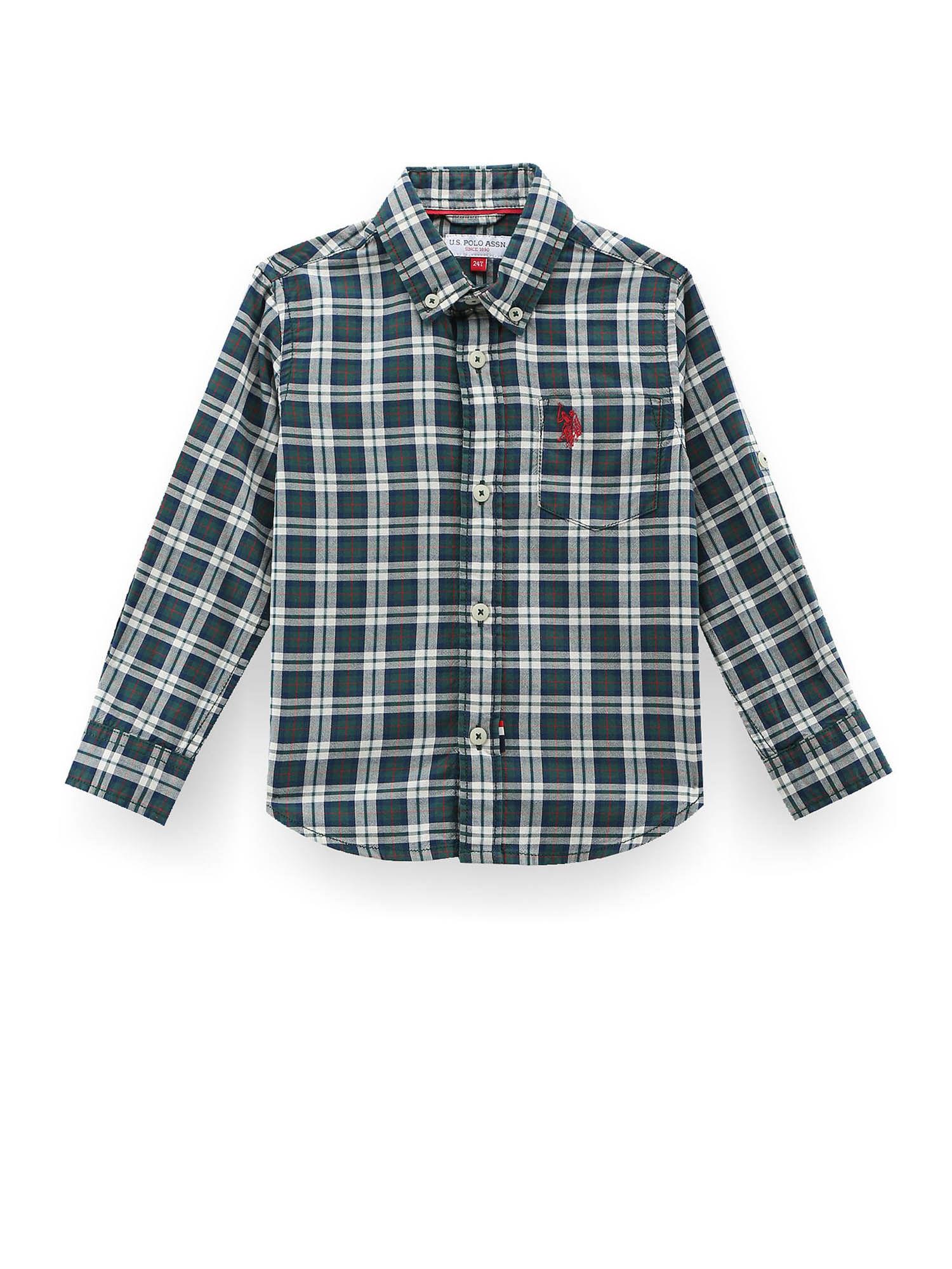 boys tartan check dobby shirt