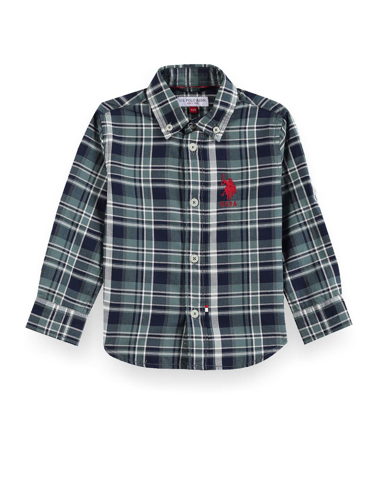 boys tartan check oxford shirt