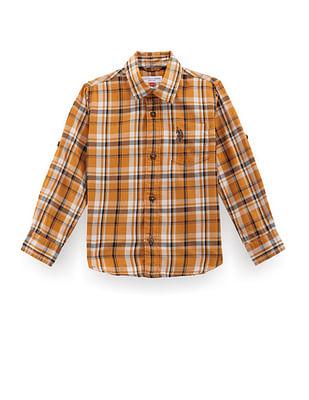 boys tartan check twill shirt