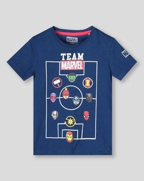 boys team marvel print relaxed fit crew-neck t-shirt