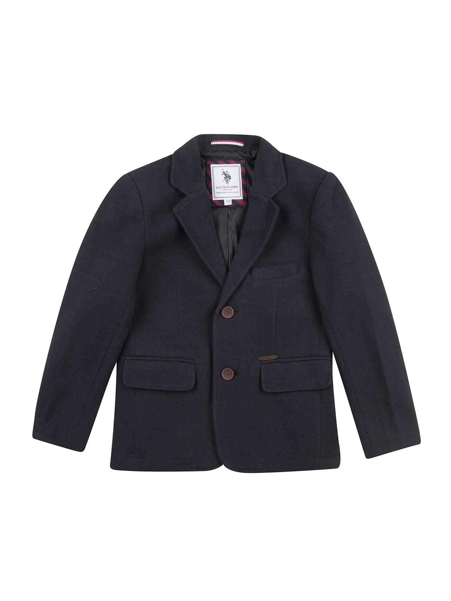 boys textured single breasted blazer