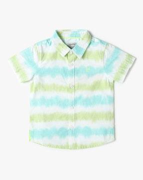 boys tie & dye regular fit cotton shirt