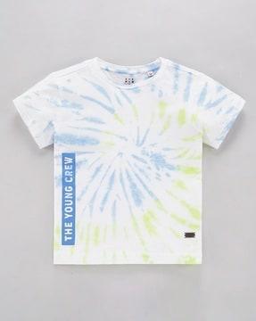 boys tie & dye regular fit half sleeves t-shirt