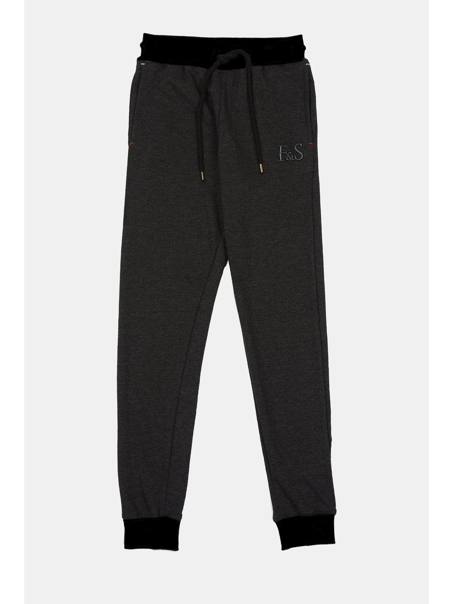 boys trackpant black melange