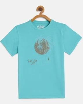 boys tropical print regular fit crew-neck t-shirt