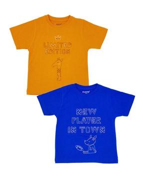 boys typographic print crew-neck t-shirt