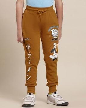 boys typographic print joggers with drawstrings