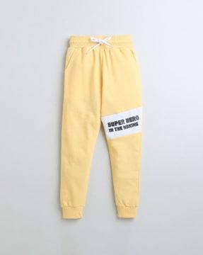 boys typographic print joggers with insert pockets