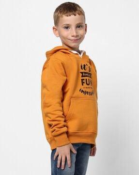 boys typographic print regular fit hoodie