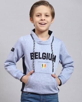 boys typographic print regular fit hoodie