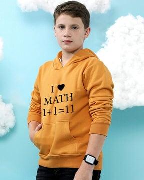 boys typographic print regular fit hoodie