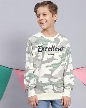 boys typographic print regular fit sweatshirt