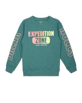 boys typographic print regular fit sweatshirt