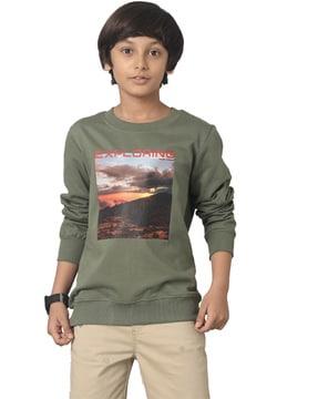 boys typographic print regular fit sweatshirt