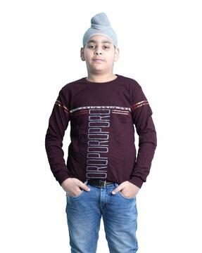 boys typographic print regular fit sweatshirt