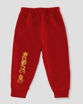 boys typographic print tapered fit jogger pants