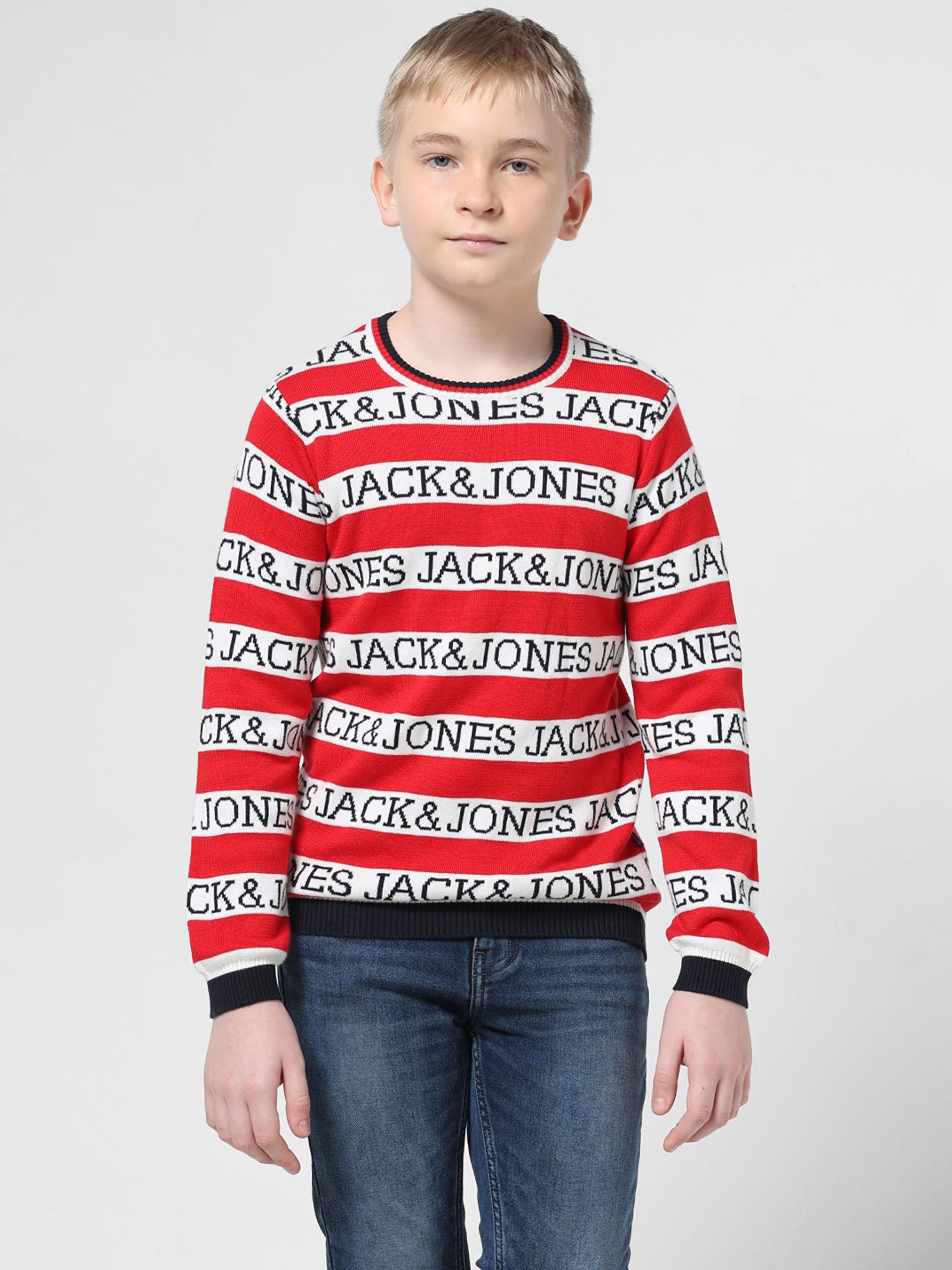 boys typography red sweater