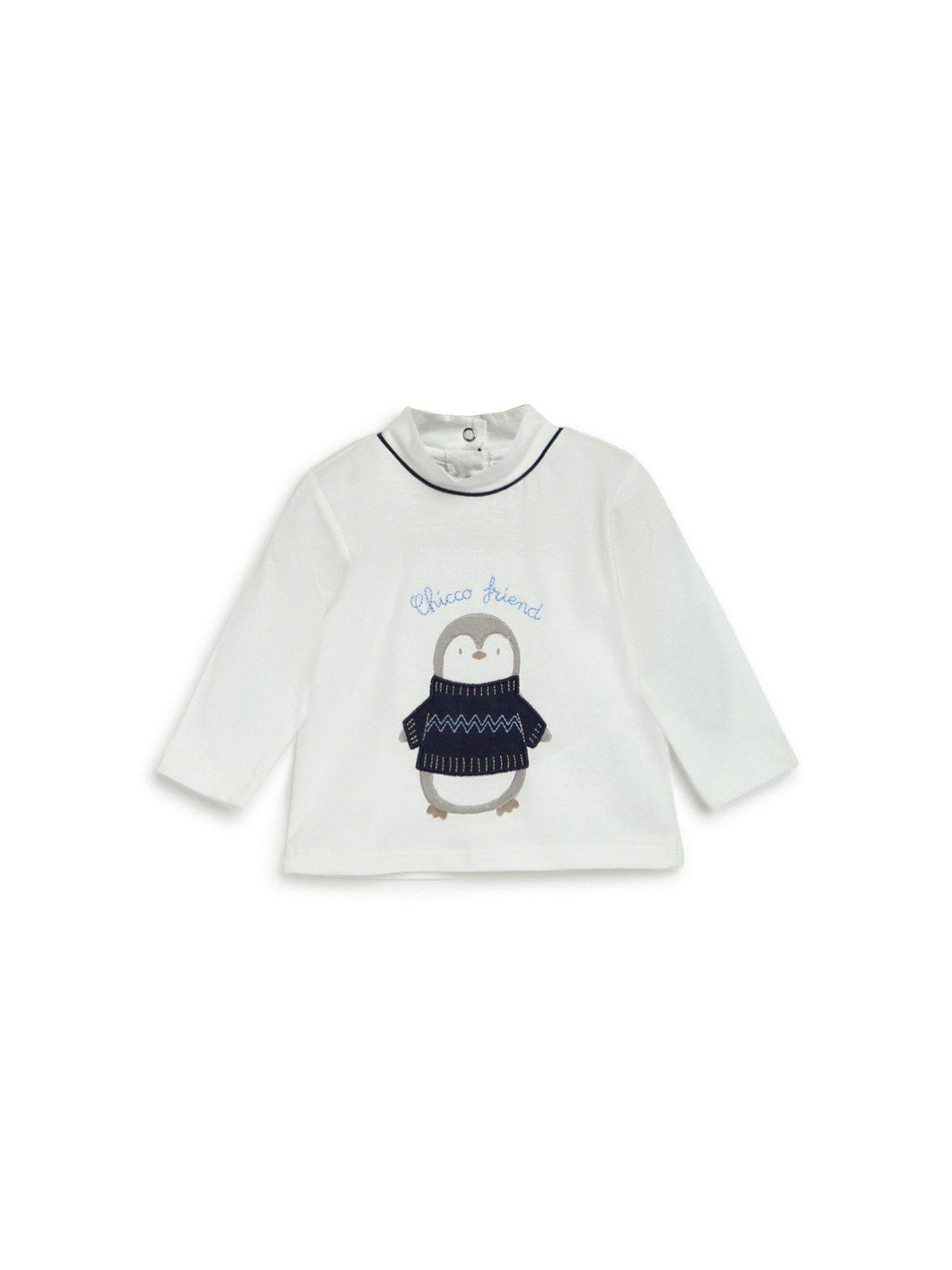 boys white embroidered long sleeve t-shirt