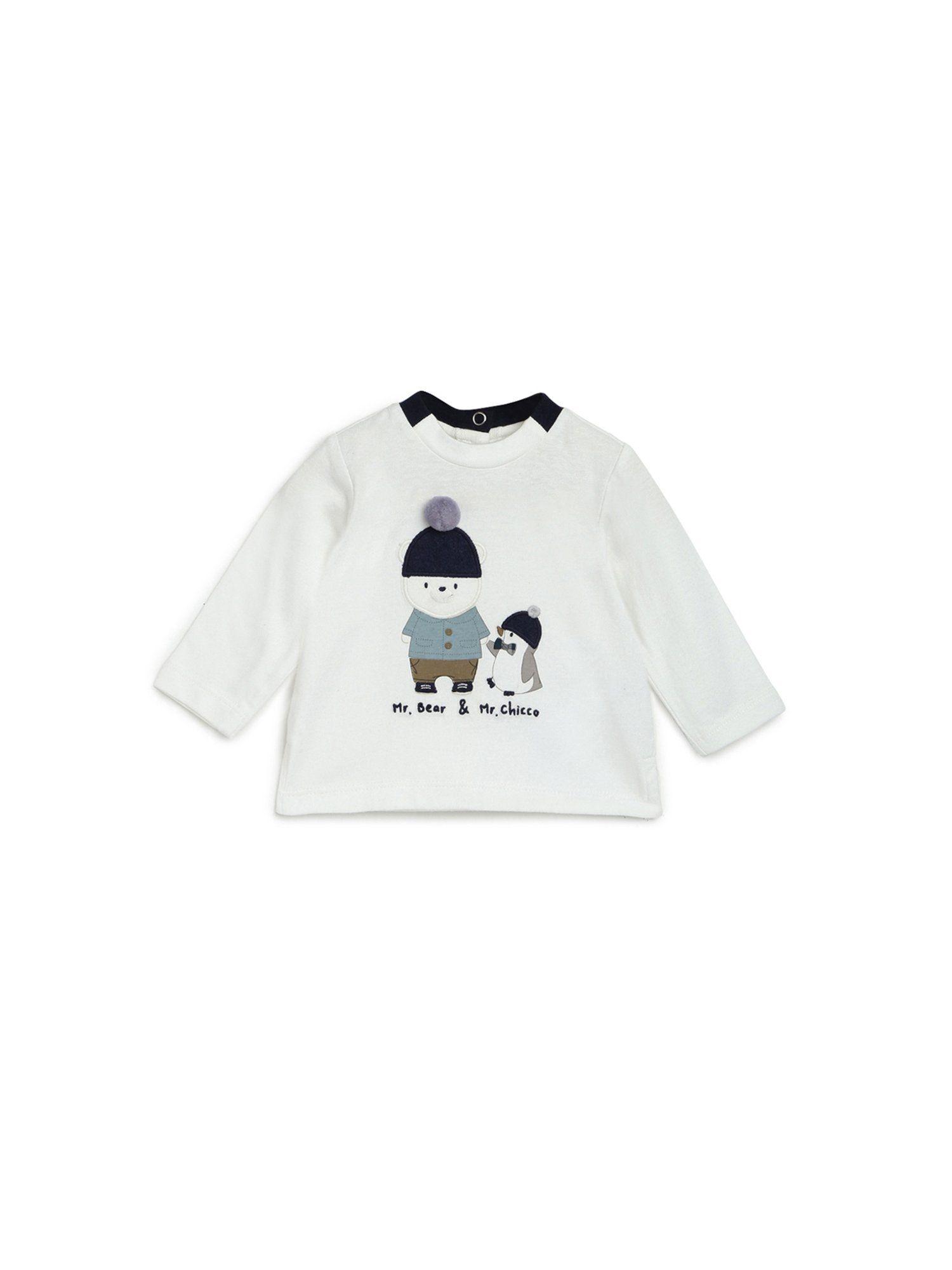 boys white embroidered long sleeve t-shirt