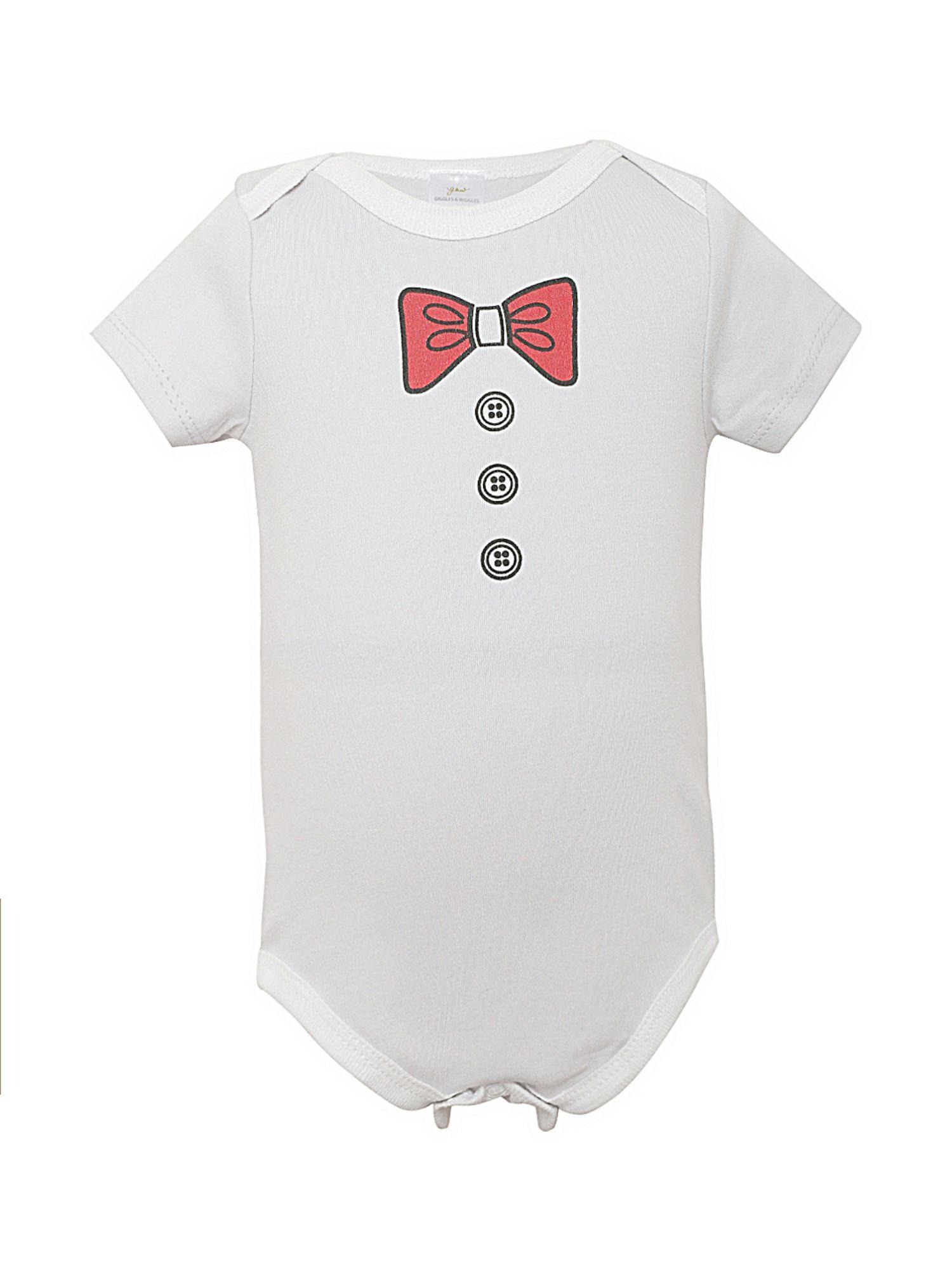 boys white half sleeve onesies