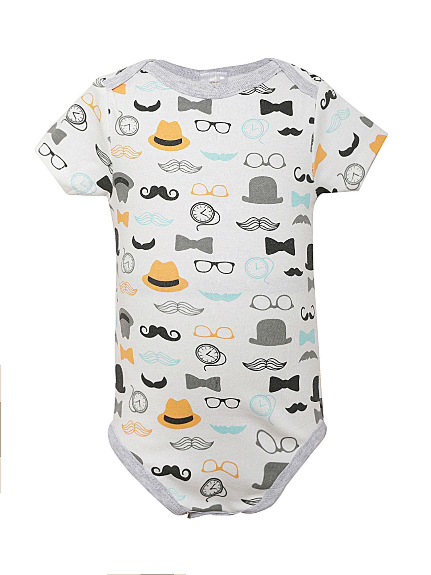 boys white half sleeve onesies