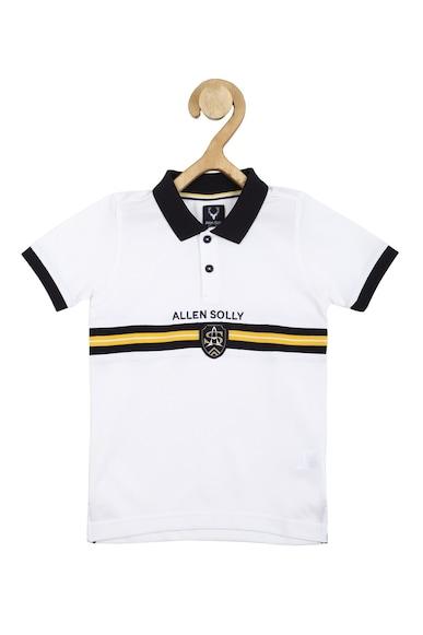 boys white regular fit graphic print polo neck t-shirt