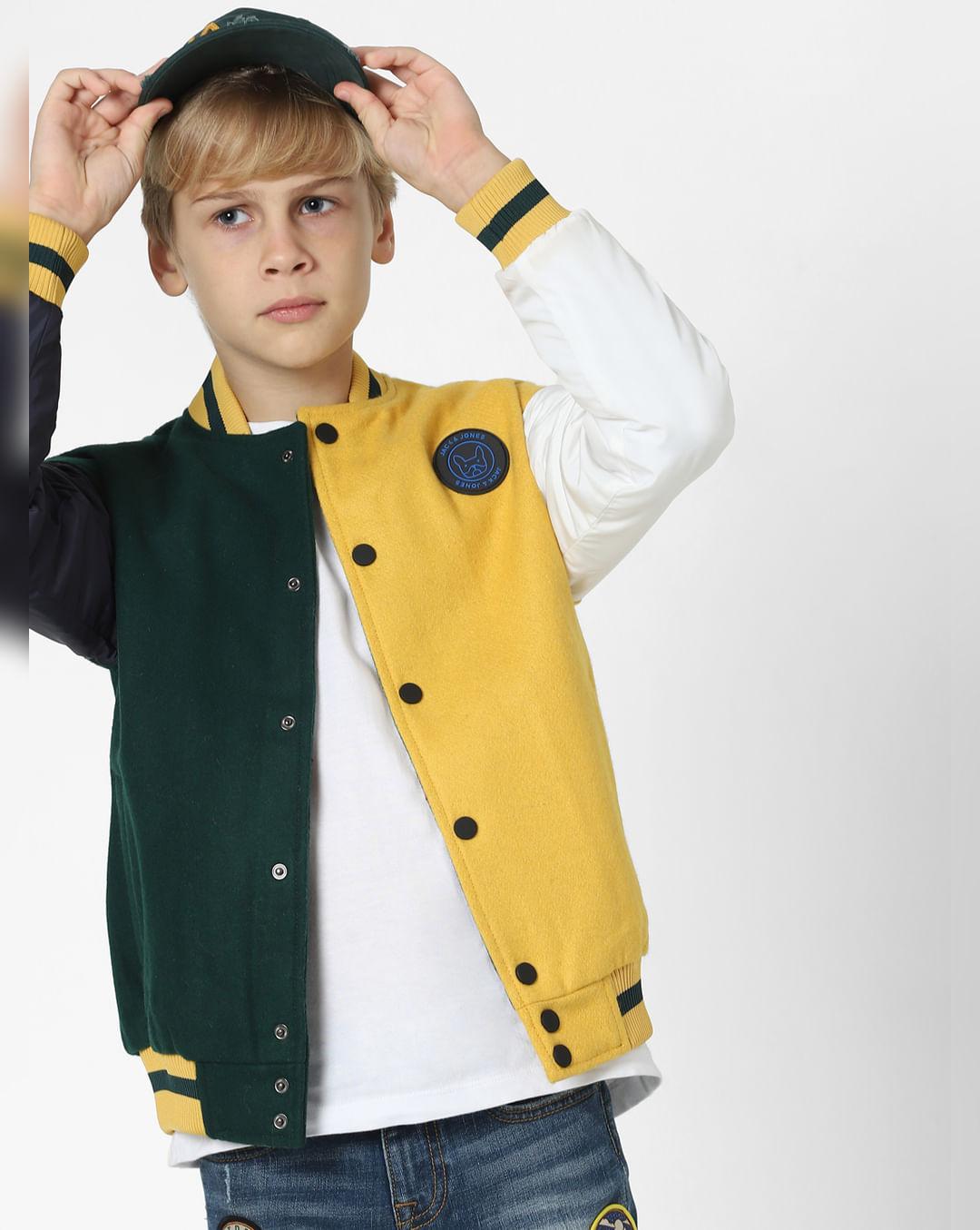 boys yellow colourblocked jacket