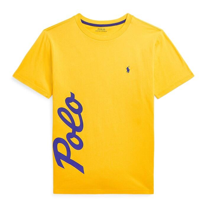 boys yellow logo cotton jersey t-shirt