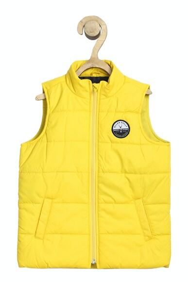 boys yellow print regular fit jacket