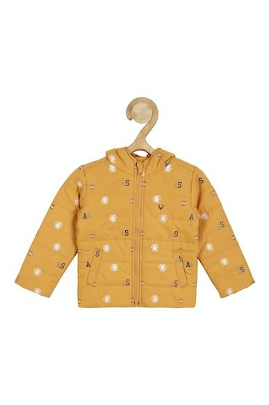 boys yellow print regular fit jacket