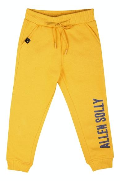 boys yellow regular fit graphic print track pants