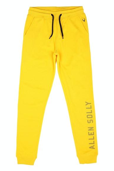 boys yellow regular fit graphic print trousers