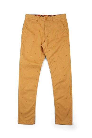 boys yellow slim fit print trousers