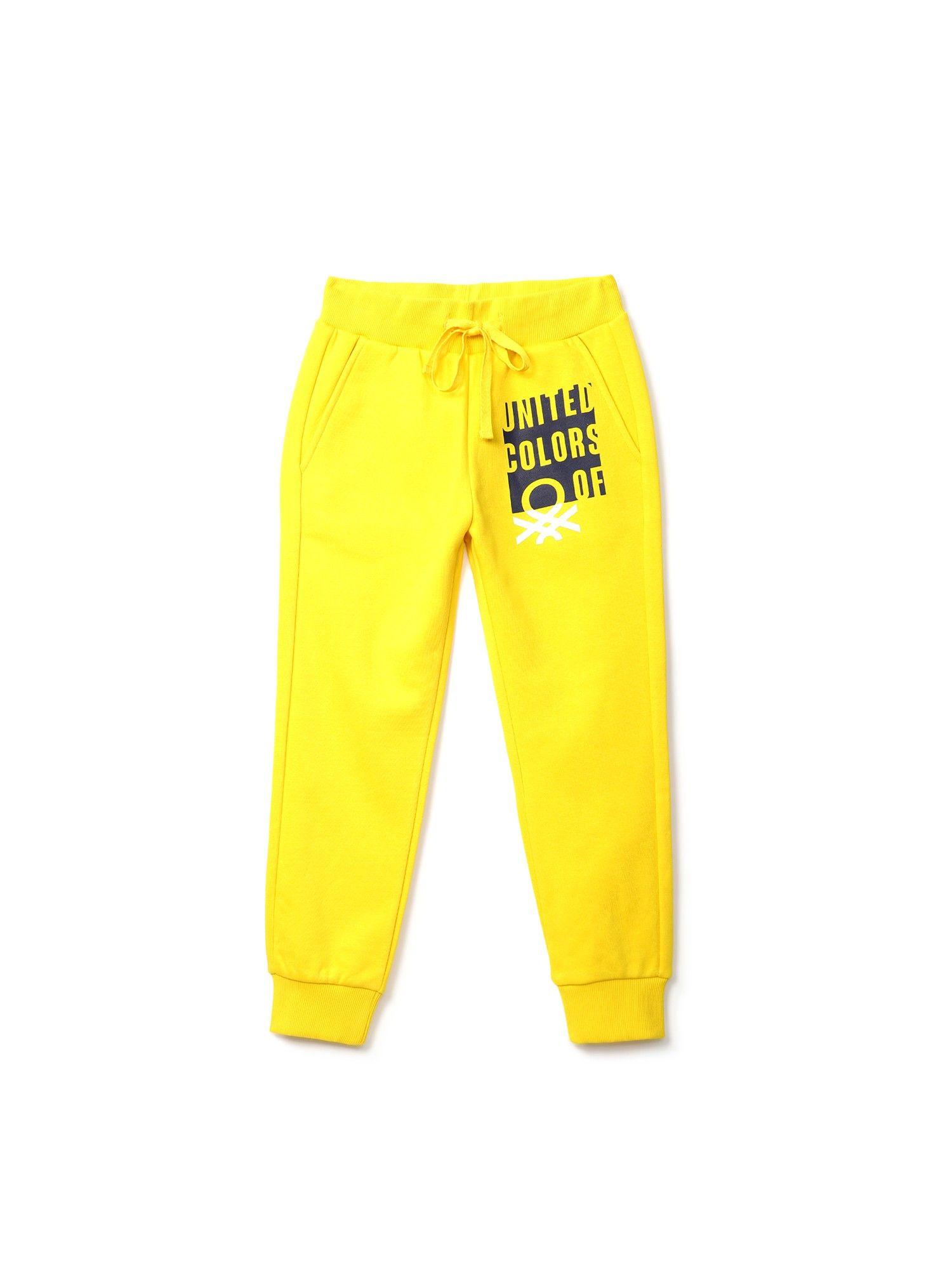 boys yellow solid joggers
