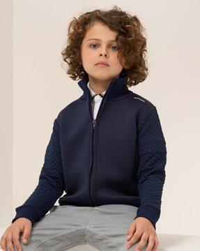 boys zip-front jacket with ribbed hems