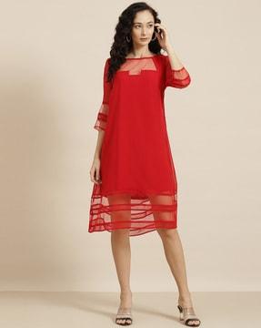 bracelet sleeves  a-line dress