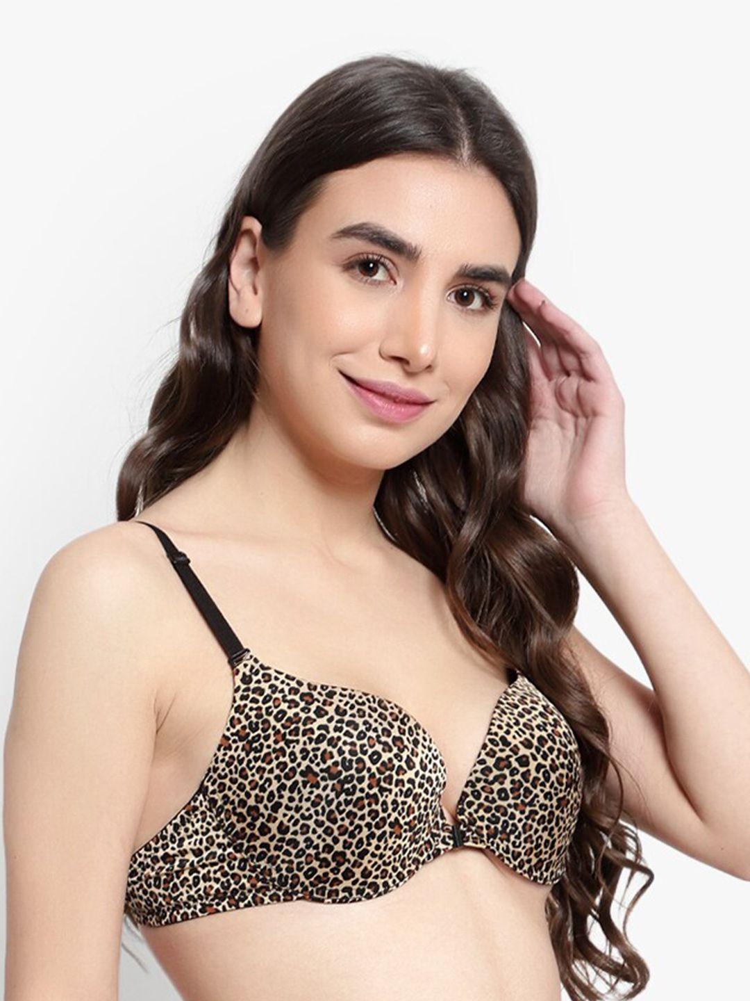 brachy printed medium coverage underwired heavily padded all day comfort push-up bra