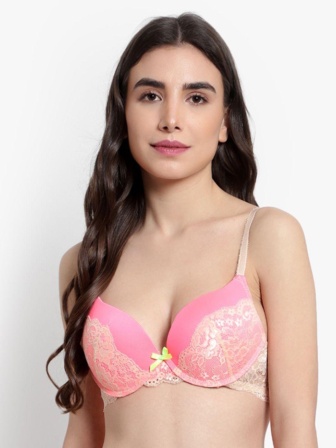 brachy peach-coloured bra underwired heavily padded