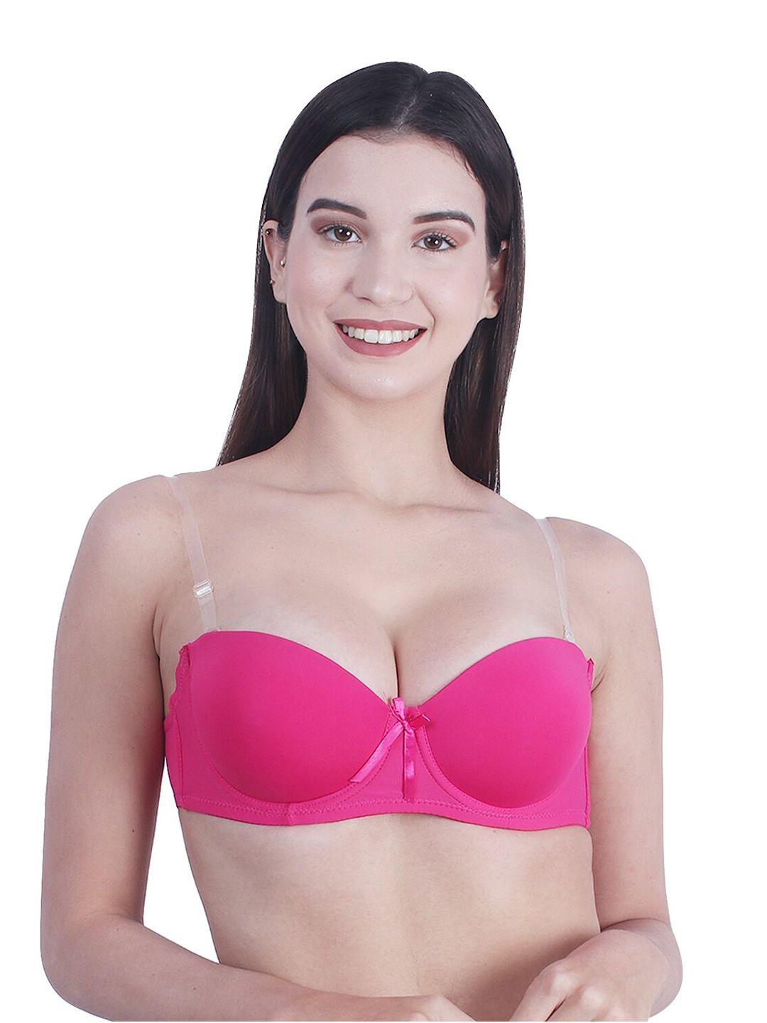 brachy pink bra underwired lightly padded